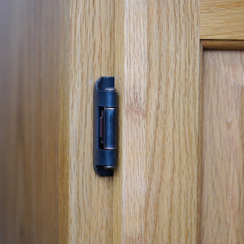 DecoBasics 20 Pack Oil Rubbed Bronze Cabinet Hinges for Cabinet Doors (10 Pairs) â€“ 1/2" Overlay Semi-Wrap Self-Closing Face Frame Hinges for Cupboard & Kitchen Doors w/Quiet Bumpers - Image 4